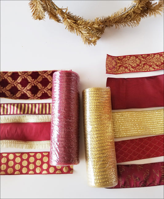 Burgundy & Gold DIY Wreath Kit - Designer DIY