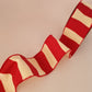 2.5" Red & Cream Wavy Stripe DESIGNER Ribbon - Designer DIY