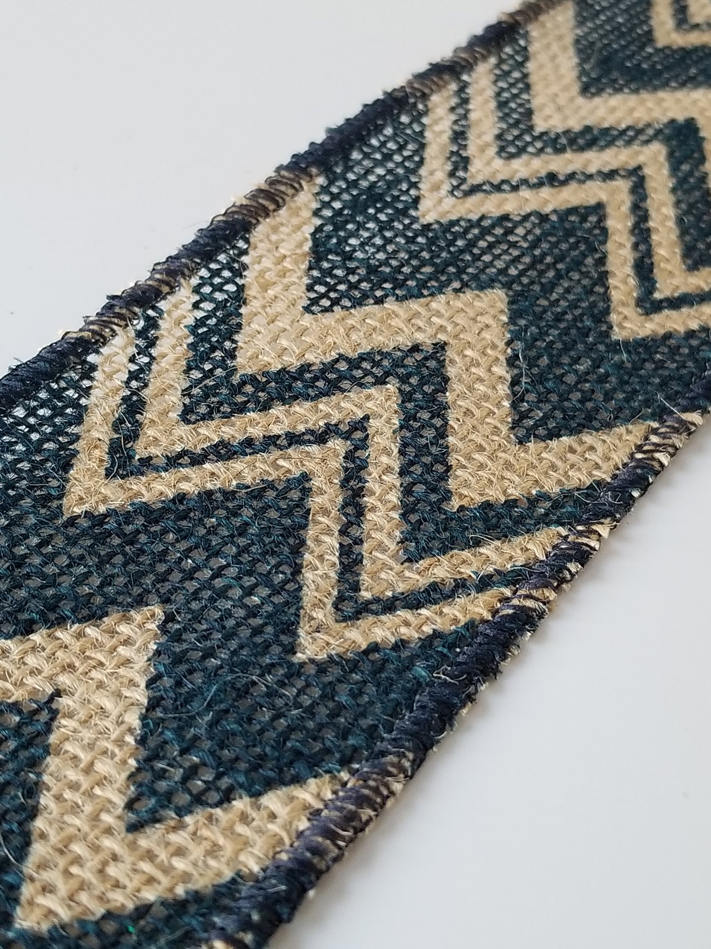 2.5" Navy Blue Chevron Burlap Ribbon - Designer DIY