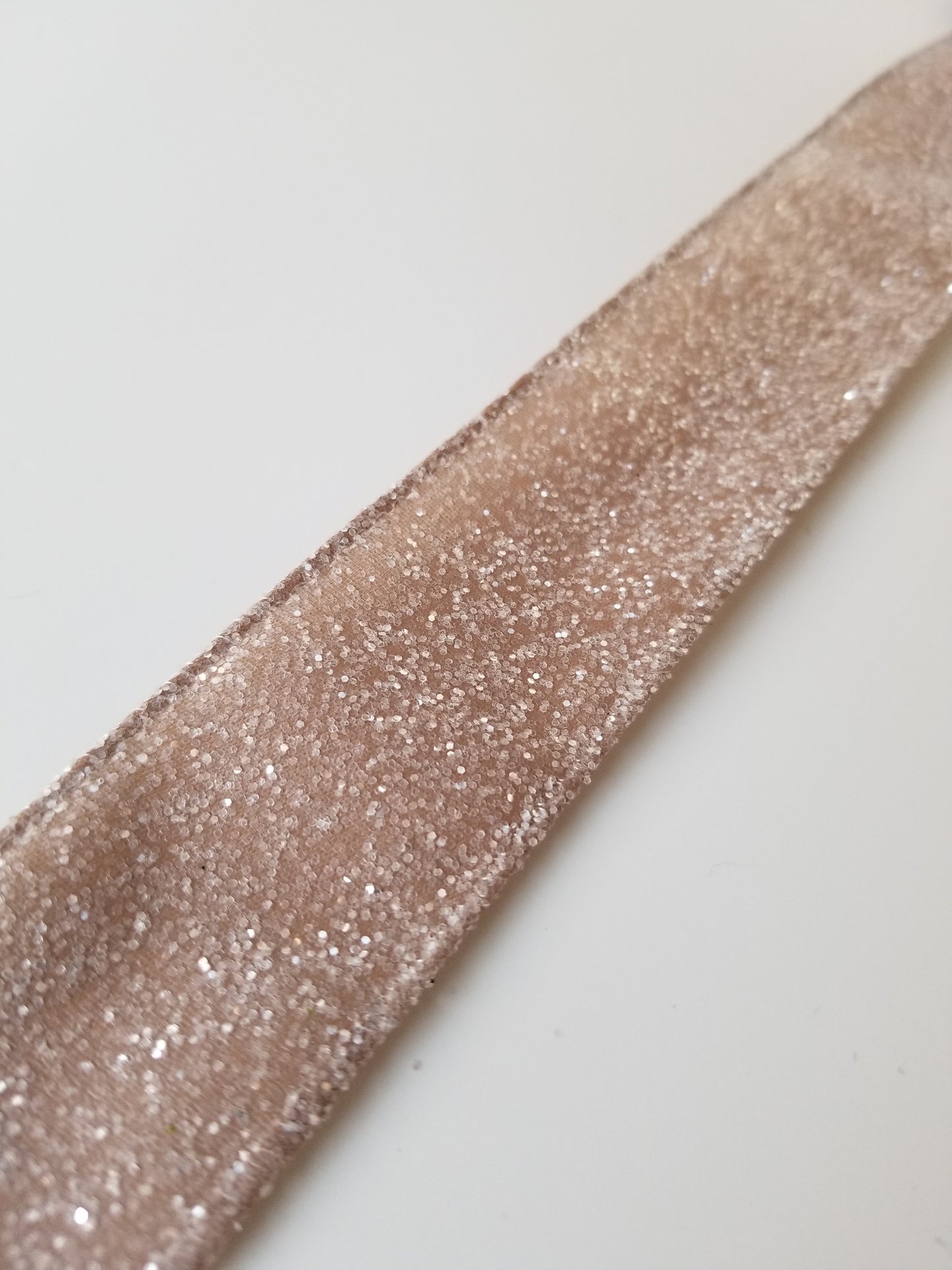 1.5" Taupe Frosted Glitter DESIGNER Ribbon - Designer DIY