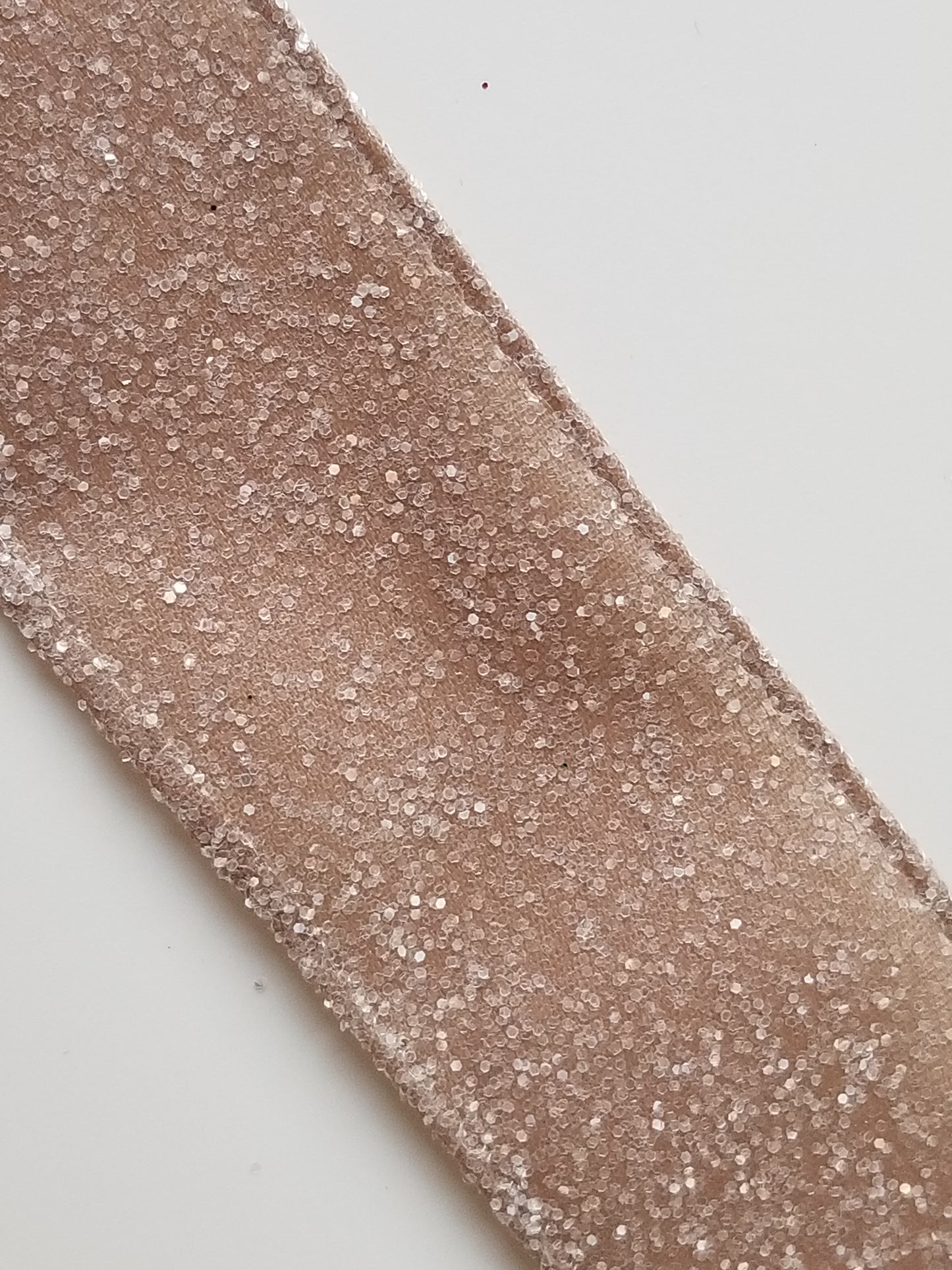 1.5" Taupe Frosted Glitter DESIGNER Ribbon - Designer DIY