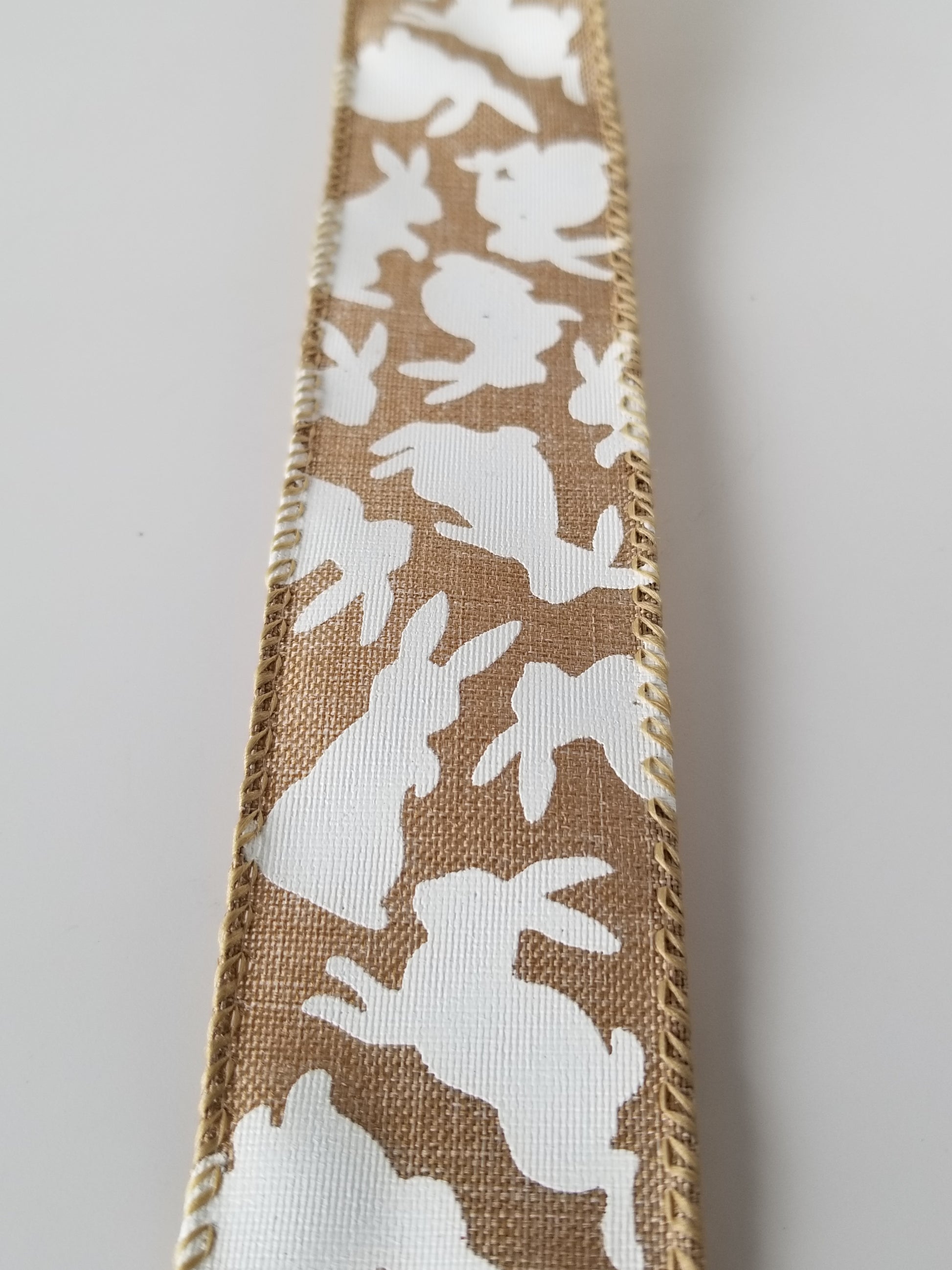 1.5" Natural White Bunny Rabbit Ribbon | 20 yards - Designer DIY
