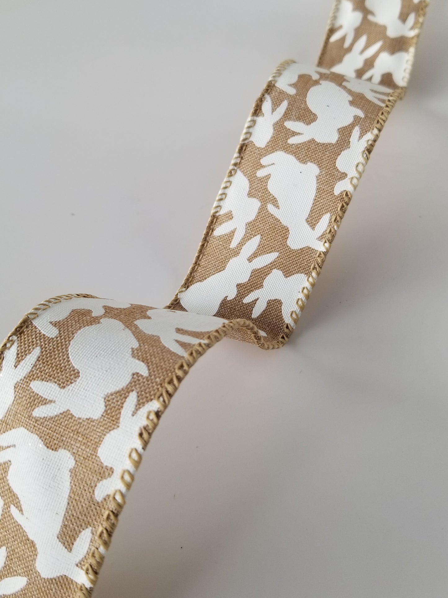 1.5" Natural White Bunny Rabbit Ribbon | 20 yards - Designer DIY