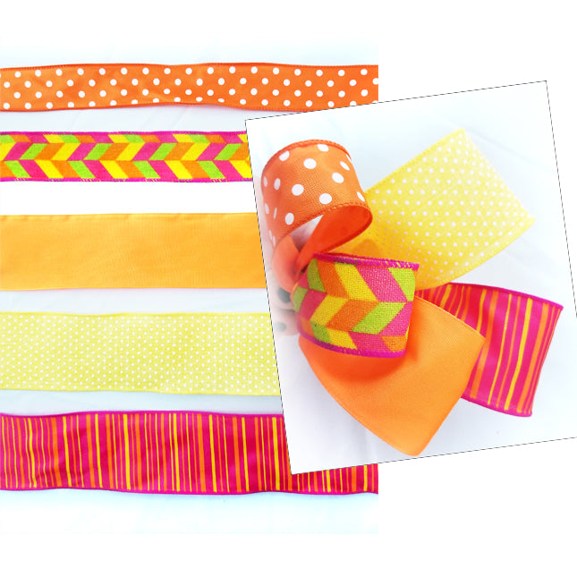 Bright Everyday Bow Kit | Pink Orange Yellow - Designer DIY