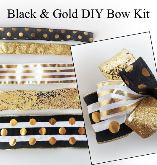 Black & Gold DIY Bow Kit - Designer DIY
