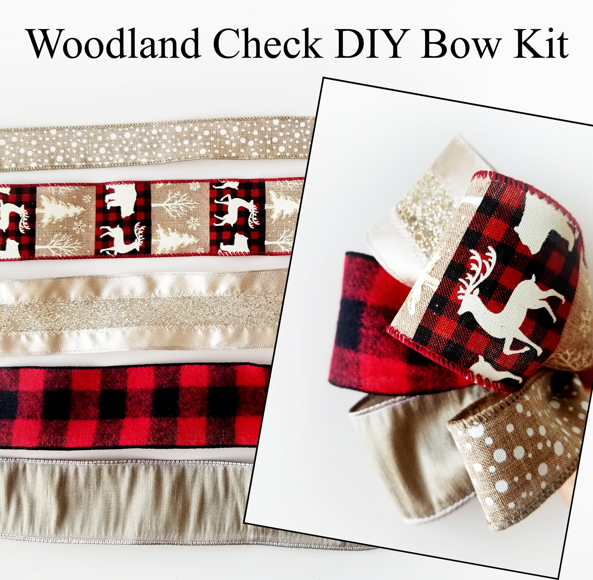 Woodland Check DIY Bow Kit - Designer DIY
