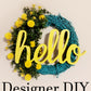 Hello Grapevine Wreath | Turquoise & Yellow - Designer DIY