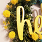 Hello Grapevine Wreath | Turquoise & Yellow - Designer DIY