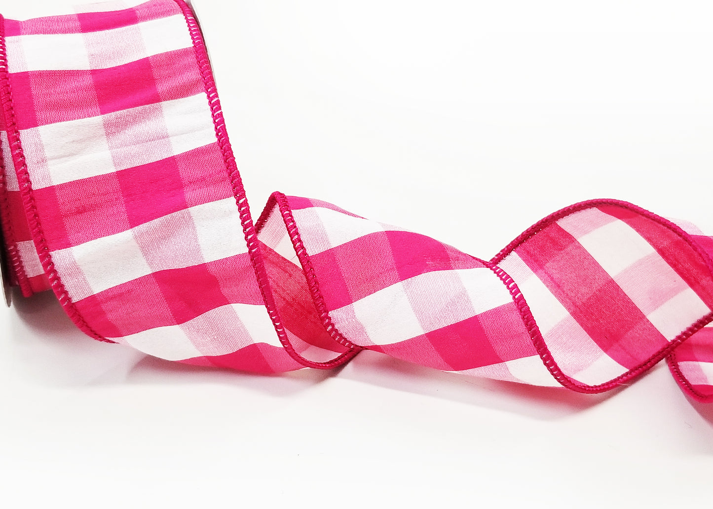 2.5" Pink & White Check Ribbon - Designer DIY