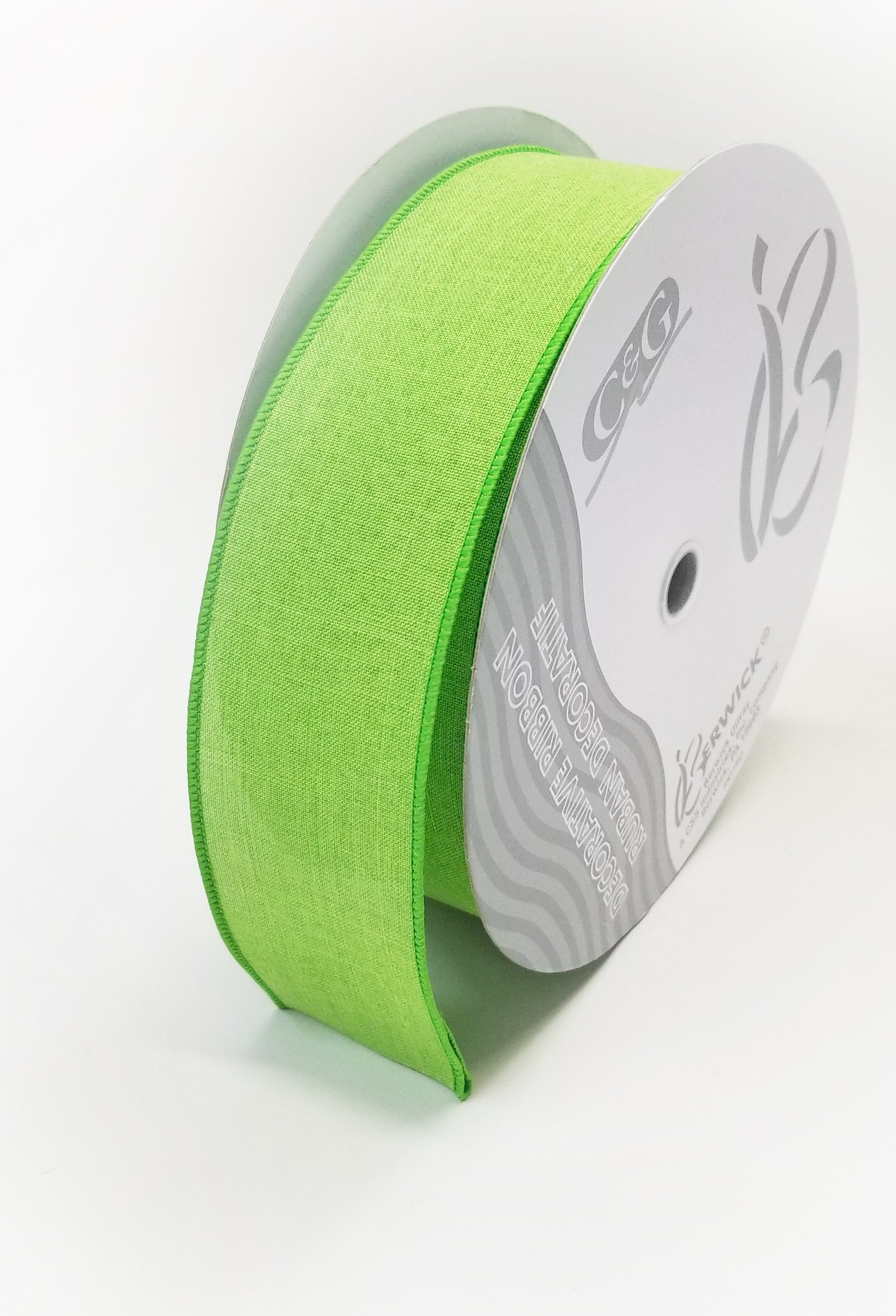 2.5 Stitch Mini Leaf Ribbon: Lime Green (10 Yards)