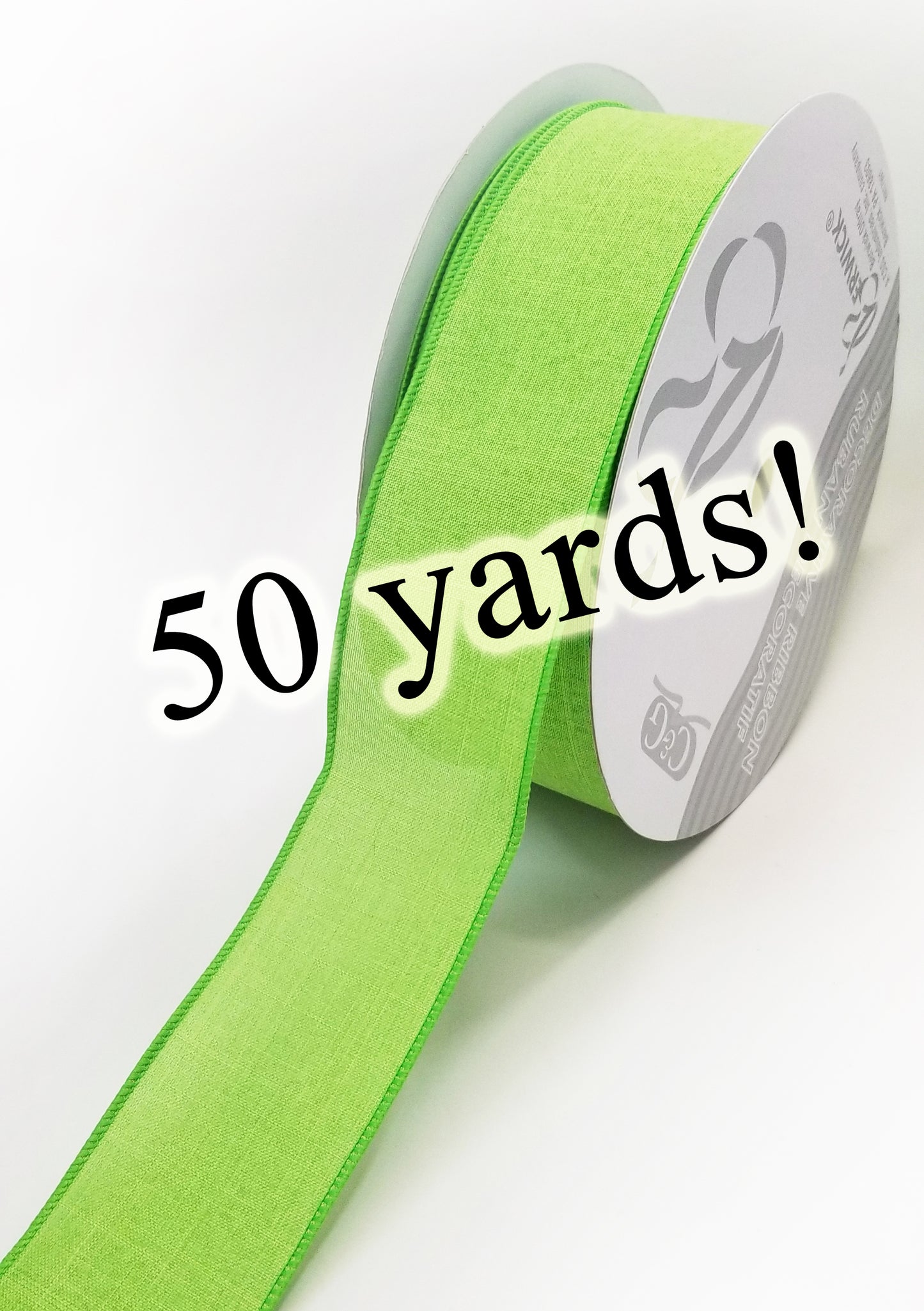 2.5" Lime Green Solid Ribbon | 50 Yards - Designer DIY