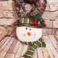 Snowman Doorknob Hanger | Brown Faux Leather - Designer DIY
