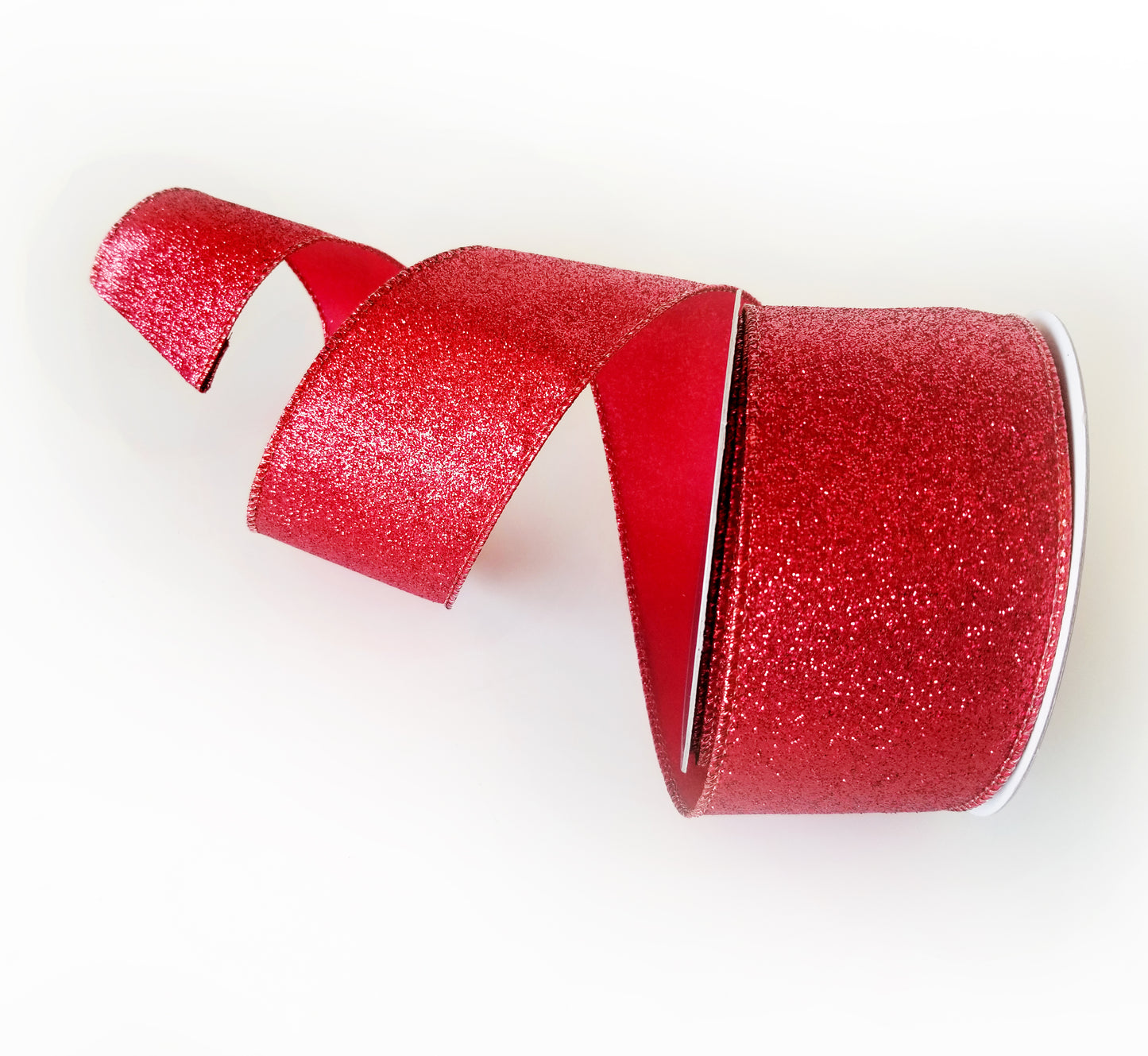 2.5" Red Glitter DESIGNER Ribbon - Designer DIY