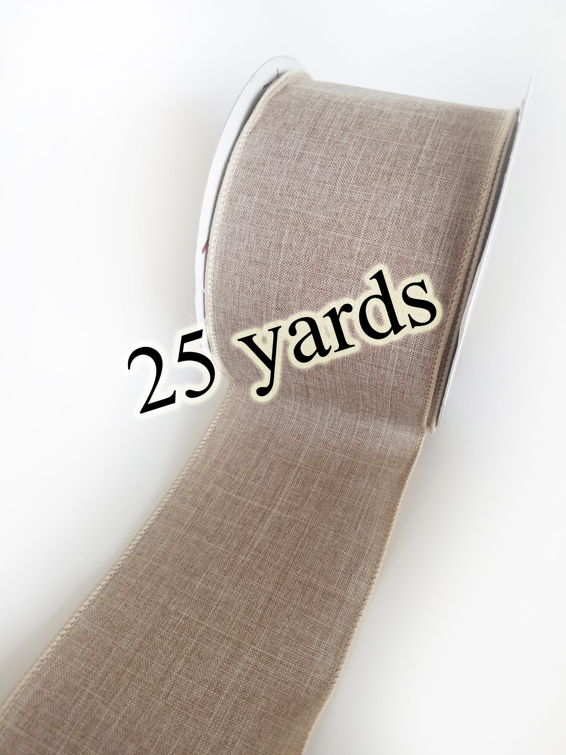 4" Natural Solid Ribbon | 25 Yards 