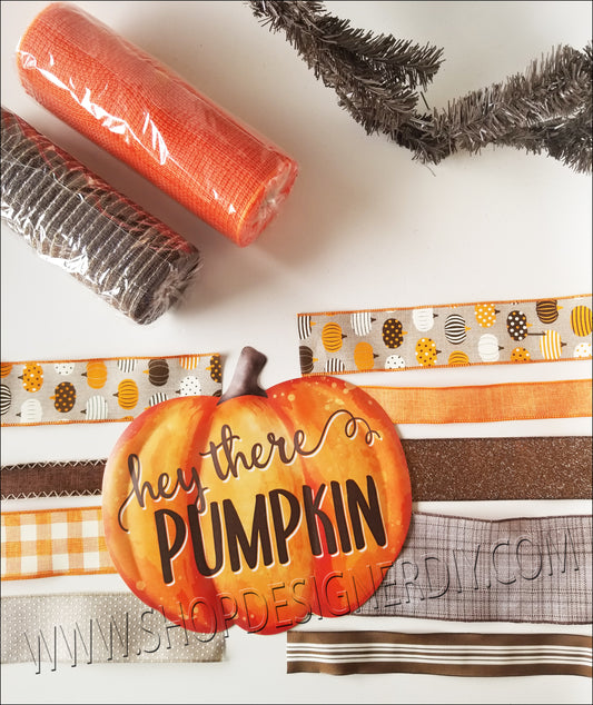 Fall Pumpkin DIY Wreath Kit | Hey There Pumpkin - Designer DIY