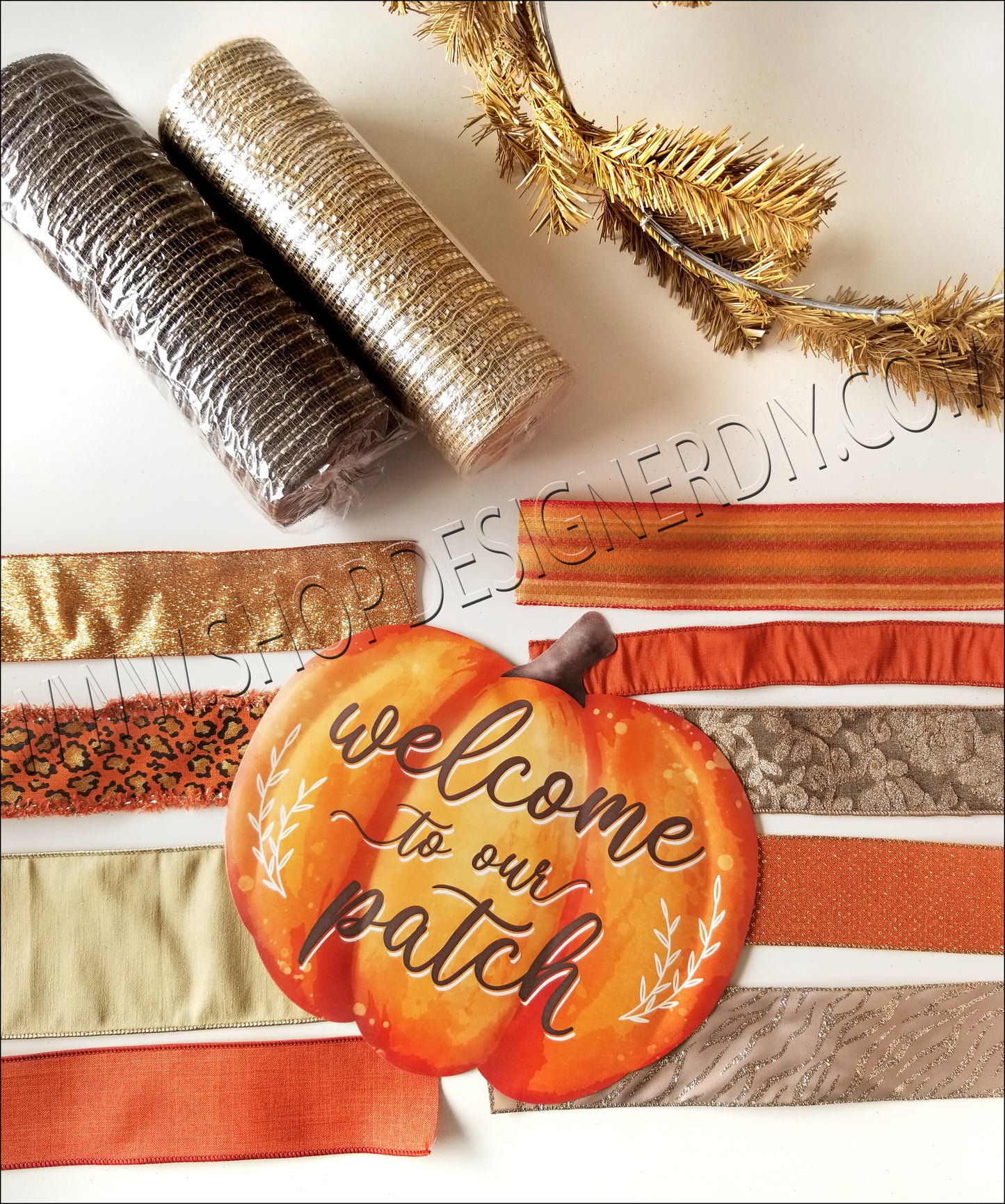 Fall Pumpkin DIY Wreath Kit | Welcome To Our Patch - Designer DIY