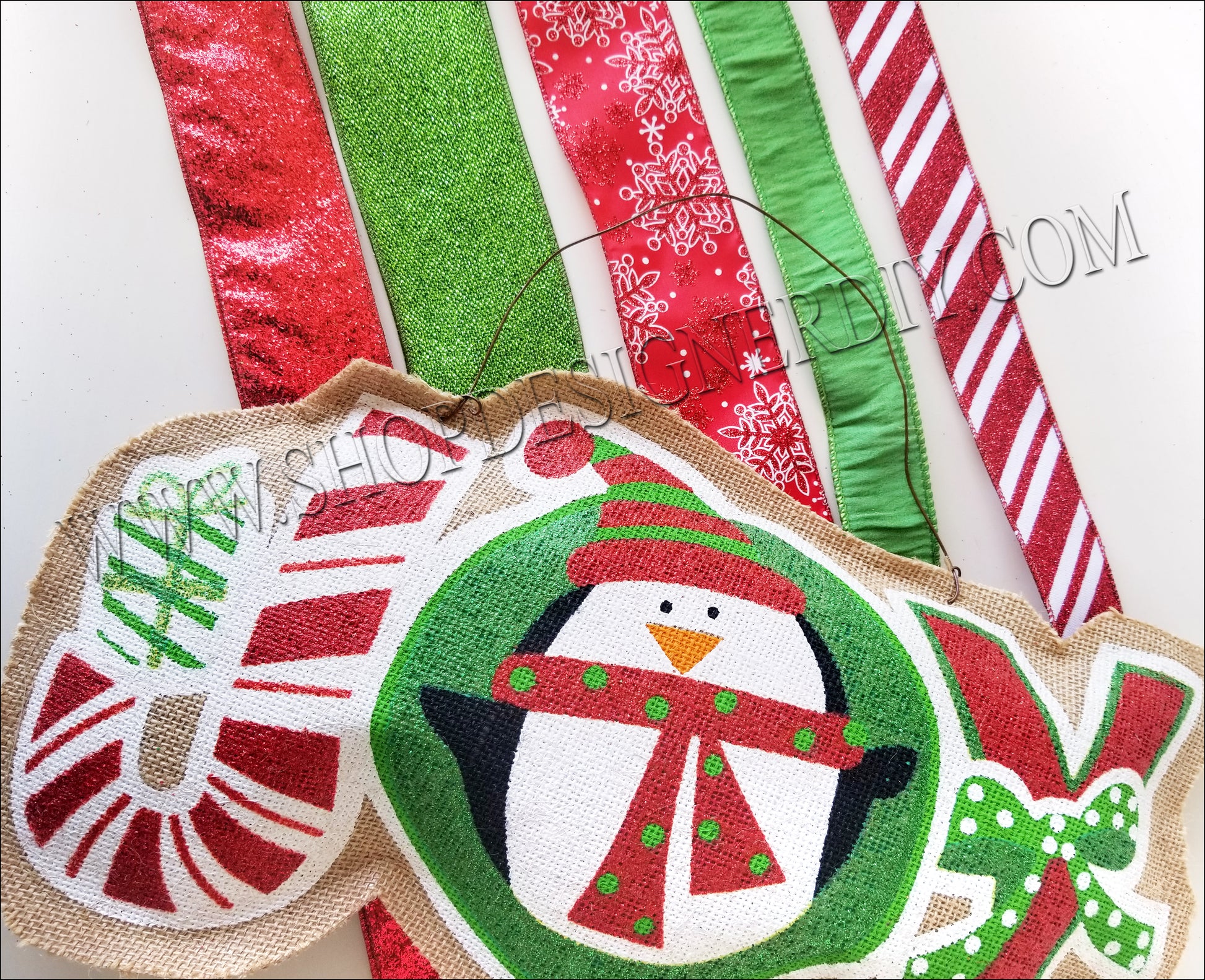 Christmas Bow Kit & Door Hanger - Designer DIY