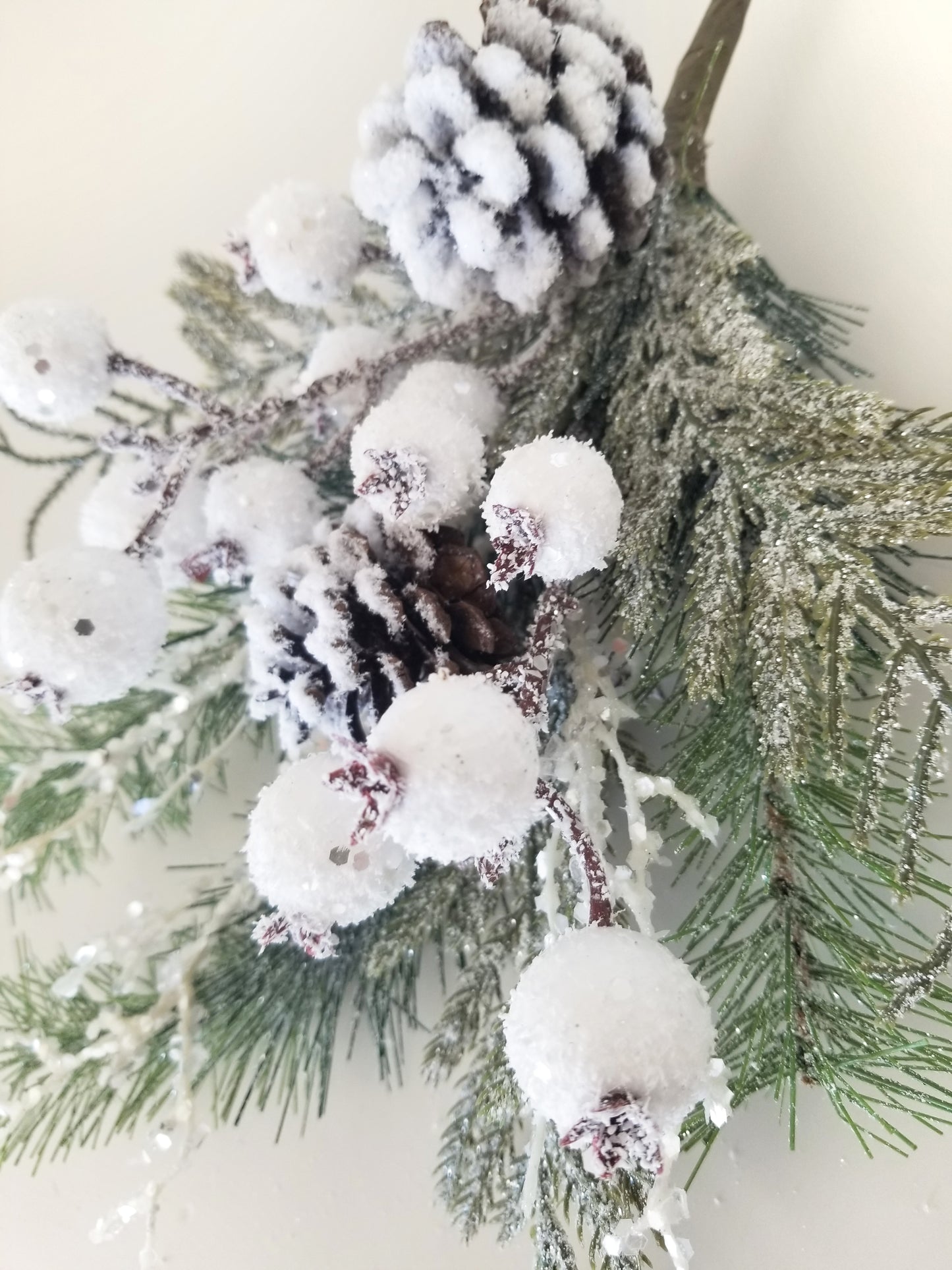 Flocked Pine Berry Pick - Designer DIY