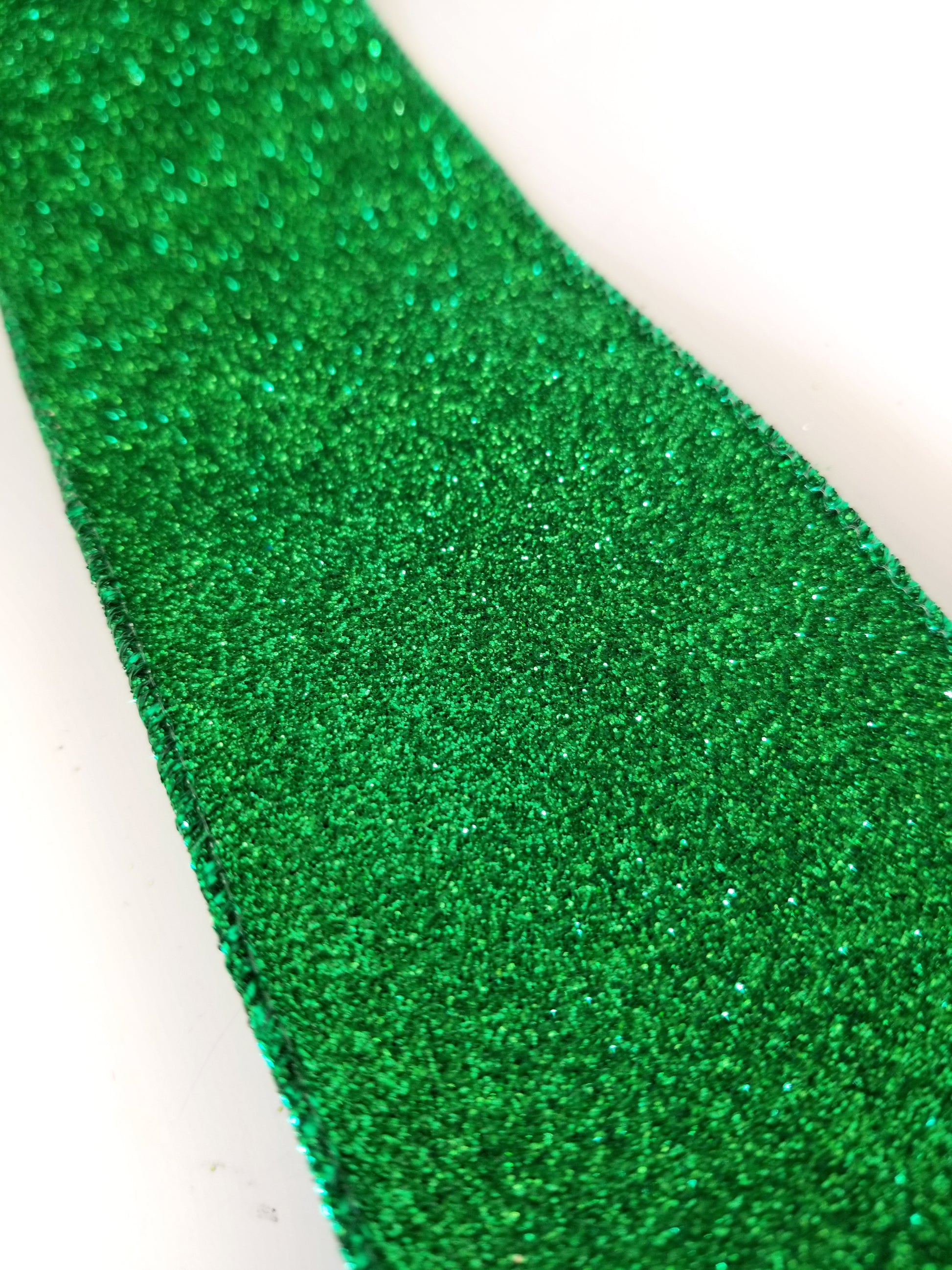 2.5" Emerald Green Glitter DESIGNER Ribbon - Designer DIY