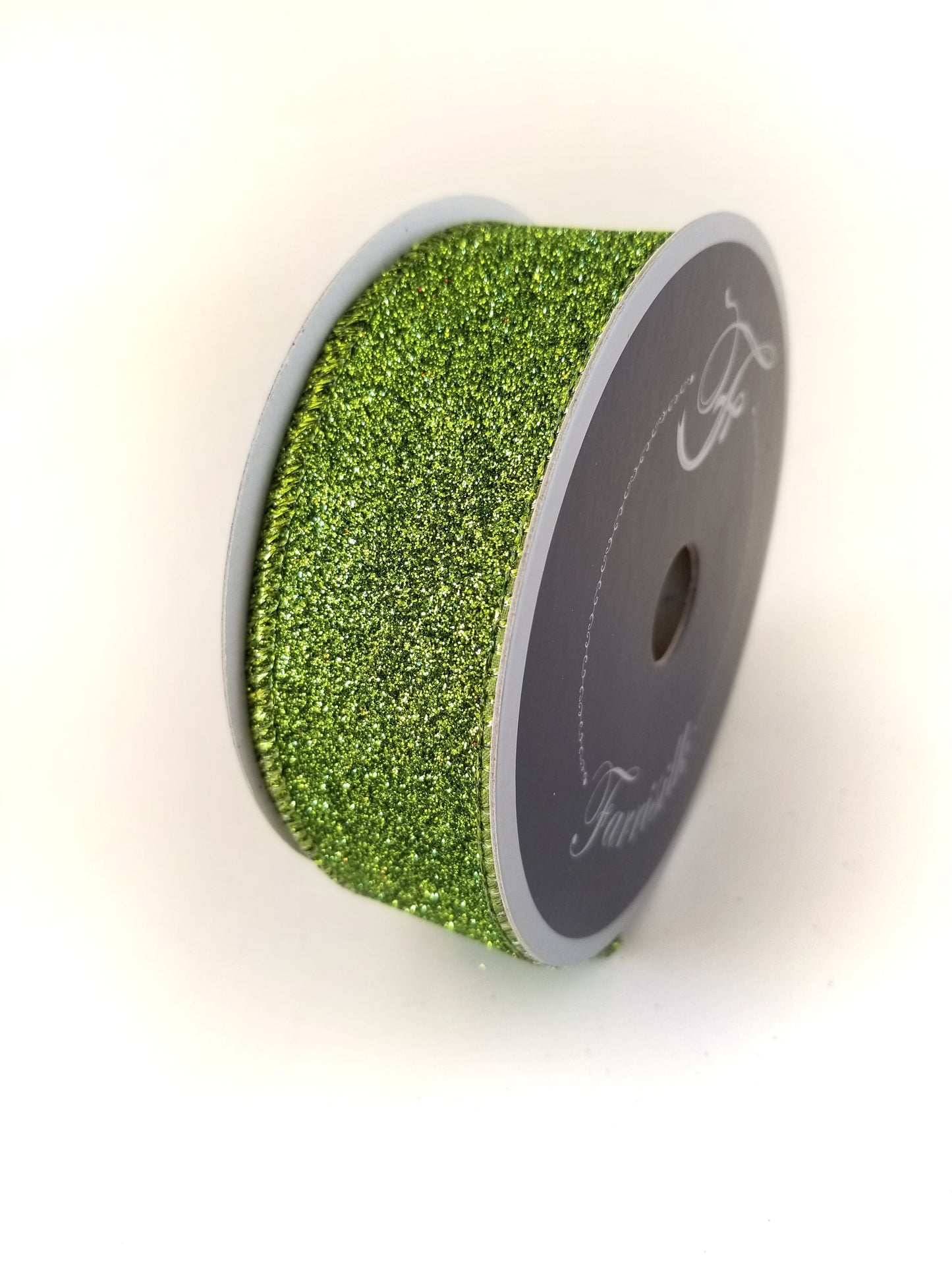 1.5" Moss Green Glitter DESIGNER Ribbon - Designer DIY