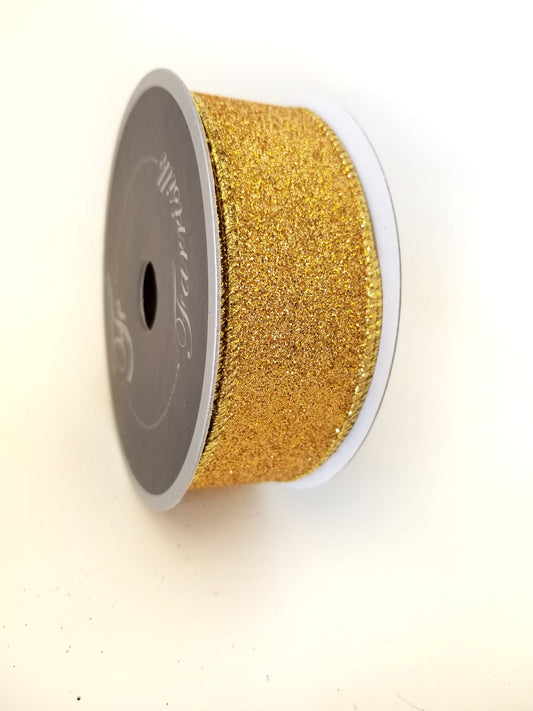 1.5" Gold Glitter DESIGNER Ribbon - Designer DIY