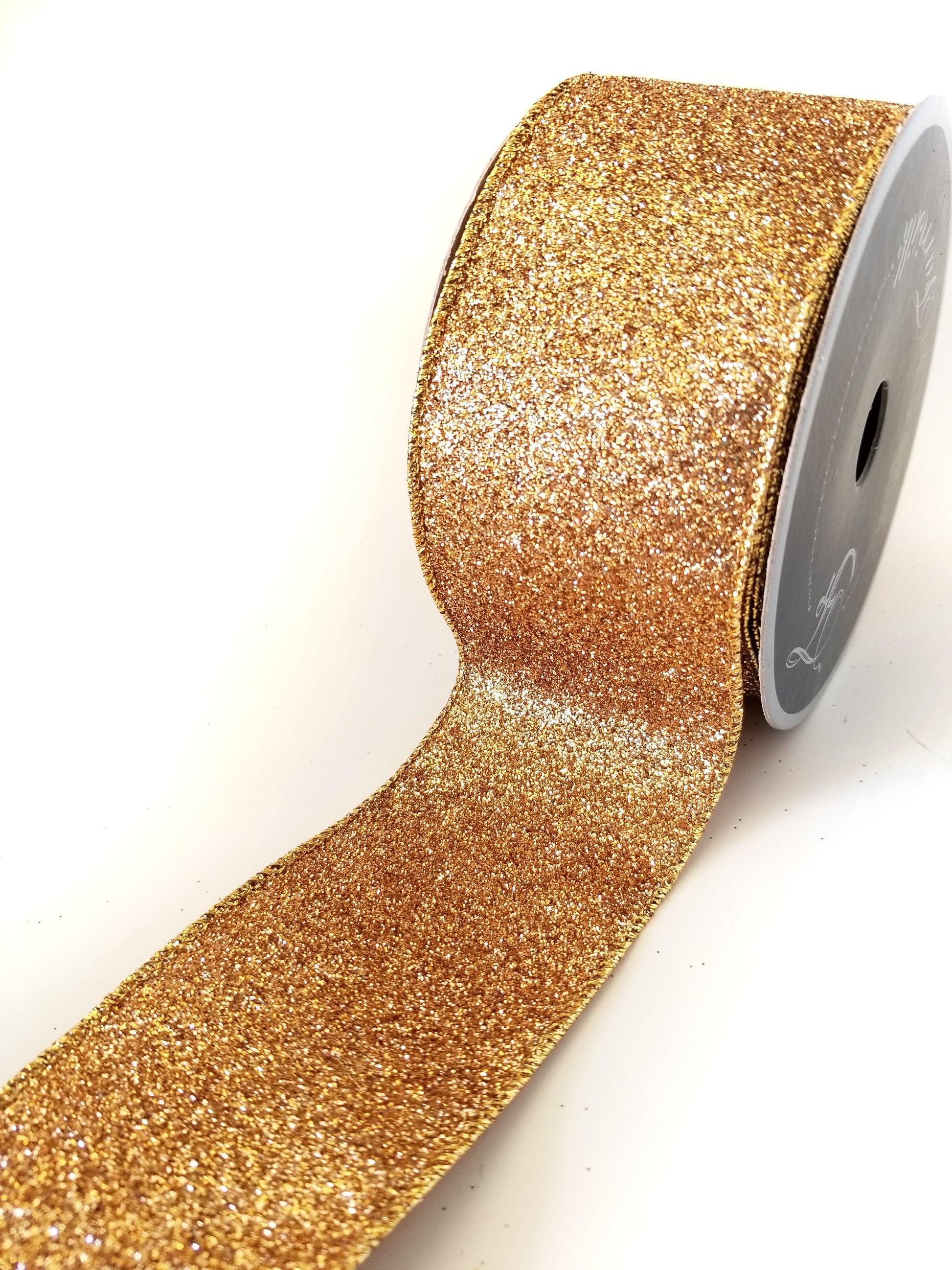 2.5" Antique Gold Glitter DESIGNER Ribbon - Designer DIY