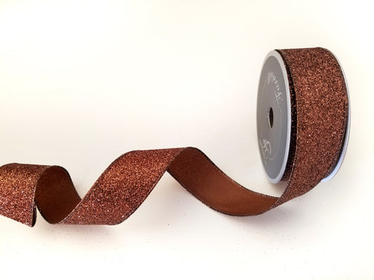 1.5" Brown Glitter DESIGNER Ribbon - Designer DIY