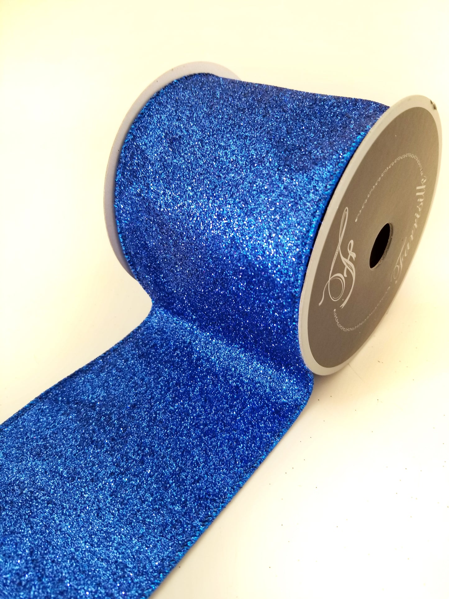 4" Royal Blue Glitter DESIGNER Ribbon - Designer DIY