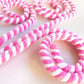 Pink & White Glitter Curl Pick - Designer DIY