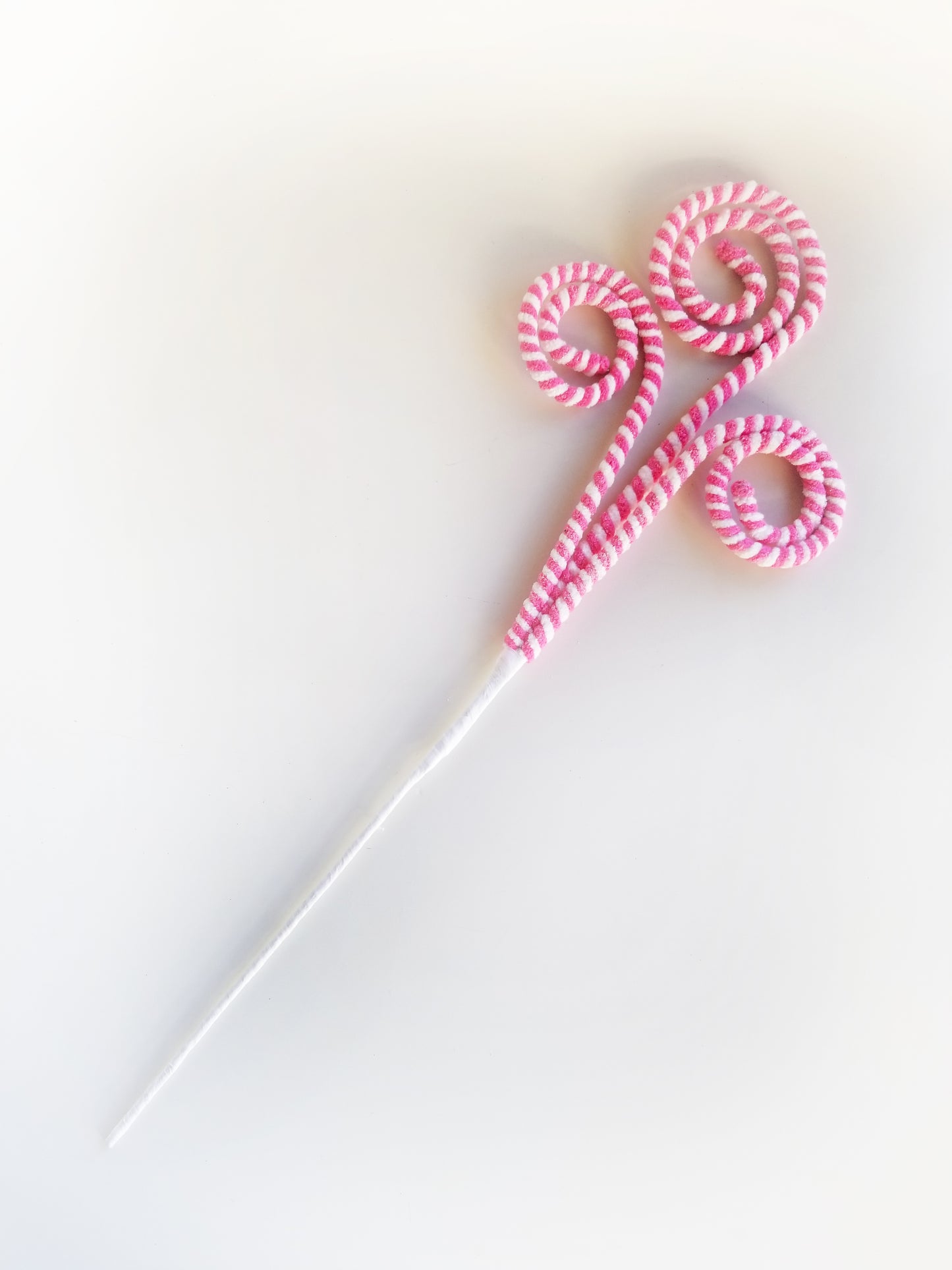 Pink & White Glitter Curl Pick - Designer DIY