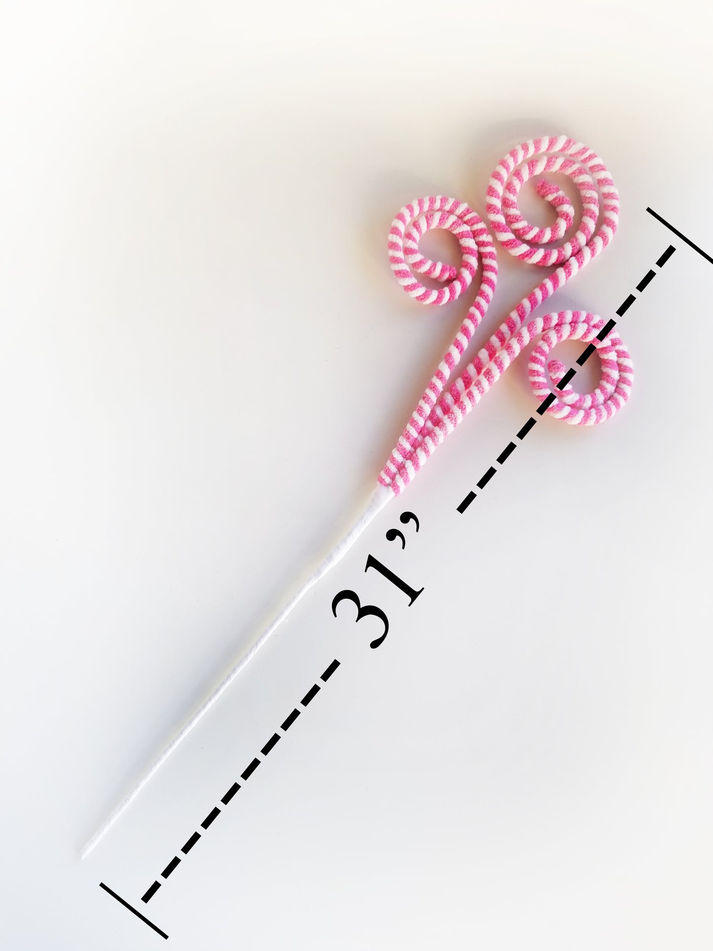 Pink & White Glitter Curl Pick - Designer DIY