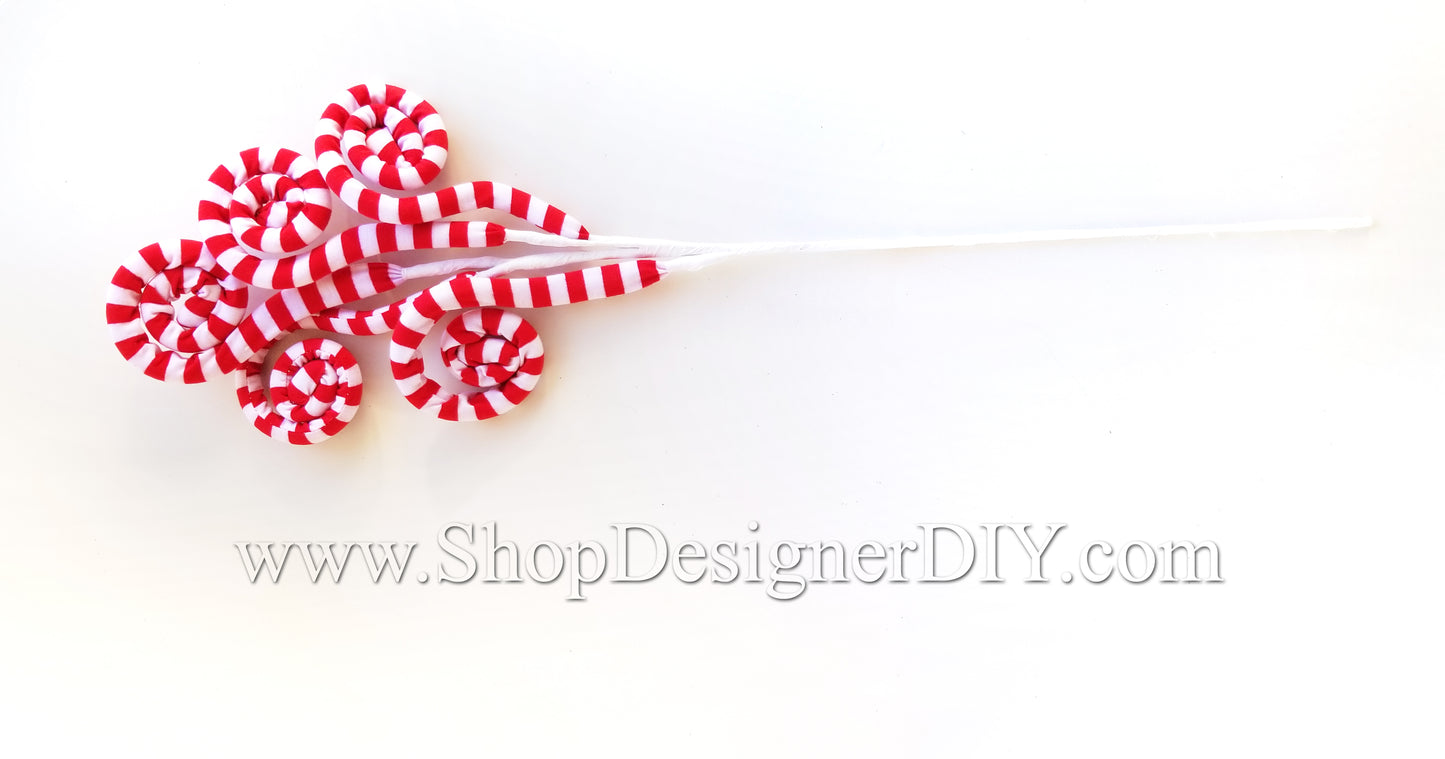 Red & White Stripe Curl Pick - Designer DIY