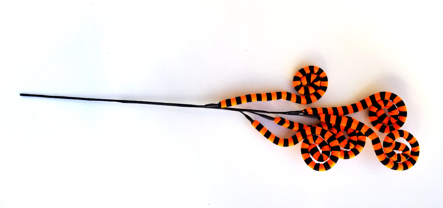 Orange & Black Striped Curl Pick - Designer DIY