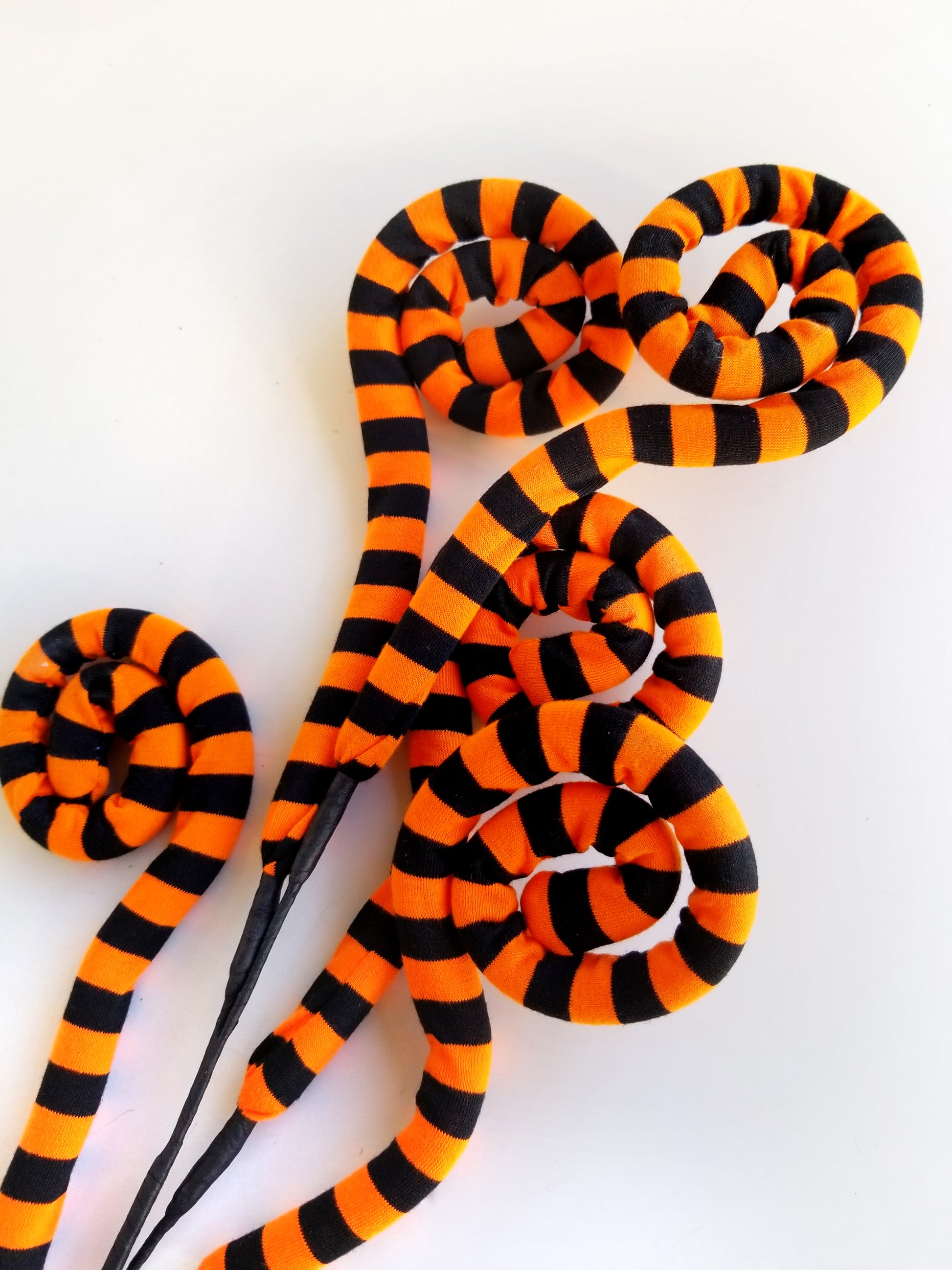Orange & Black Striped Curl Pick - Designer DIY