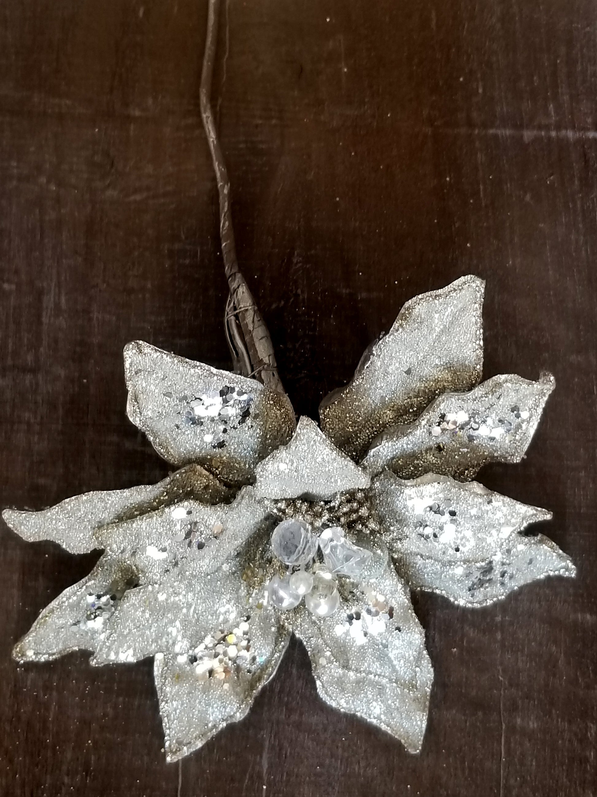 Champagne Crystal Poinsettia Stem - Designer DIY