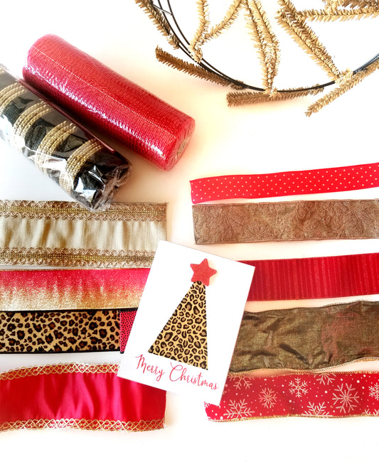 Merry Christmas Wreath Kit | Leopard - Designer DIY