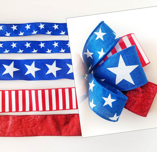 American Flag Bow Kit | Royal - Designer DIY