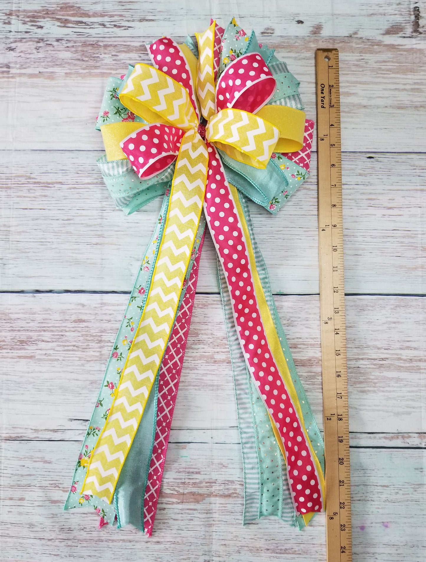 Spring Floral Handmade Bow - Designer DIY