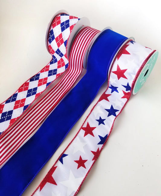 Ribbon Collection | White Stars & Stripes - Designer DIY