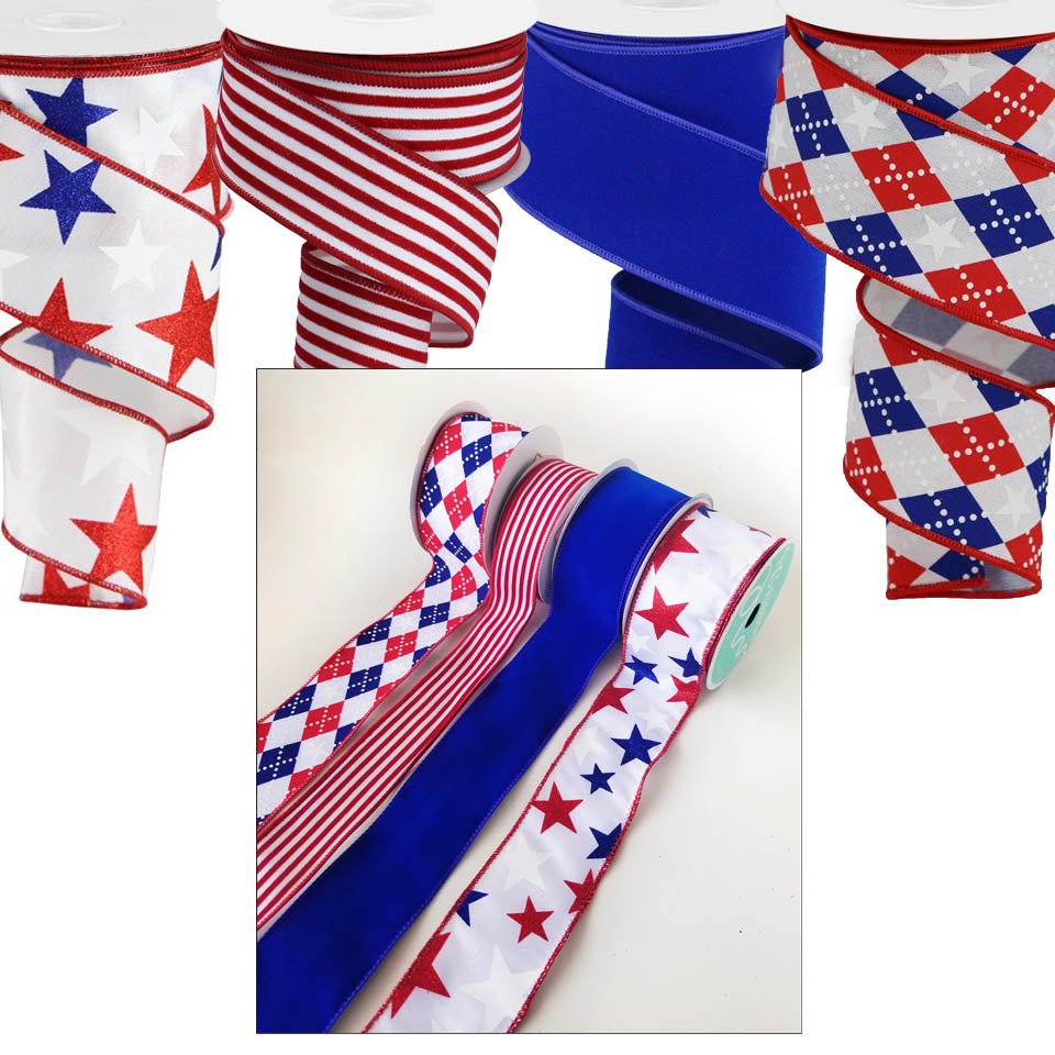 Ribbon Collection | White Stars & Stripes - Designer DIY