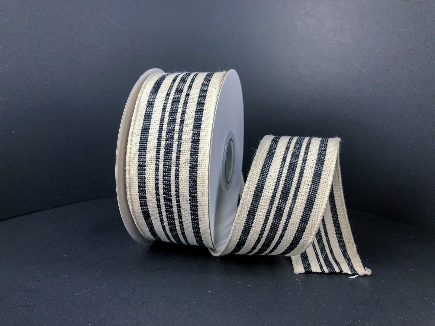 1.5" Black & Ivory Stripe Ribbon - Designer DIY