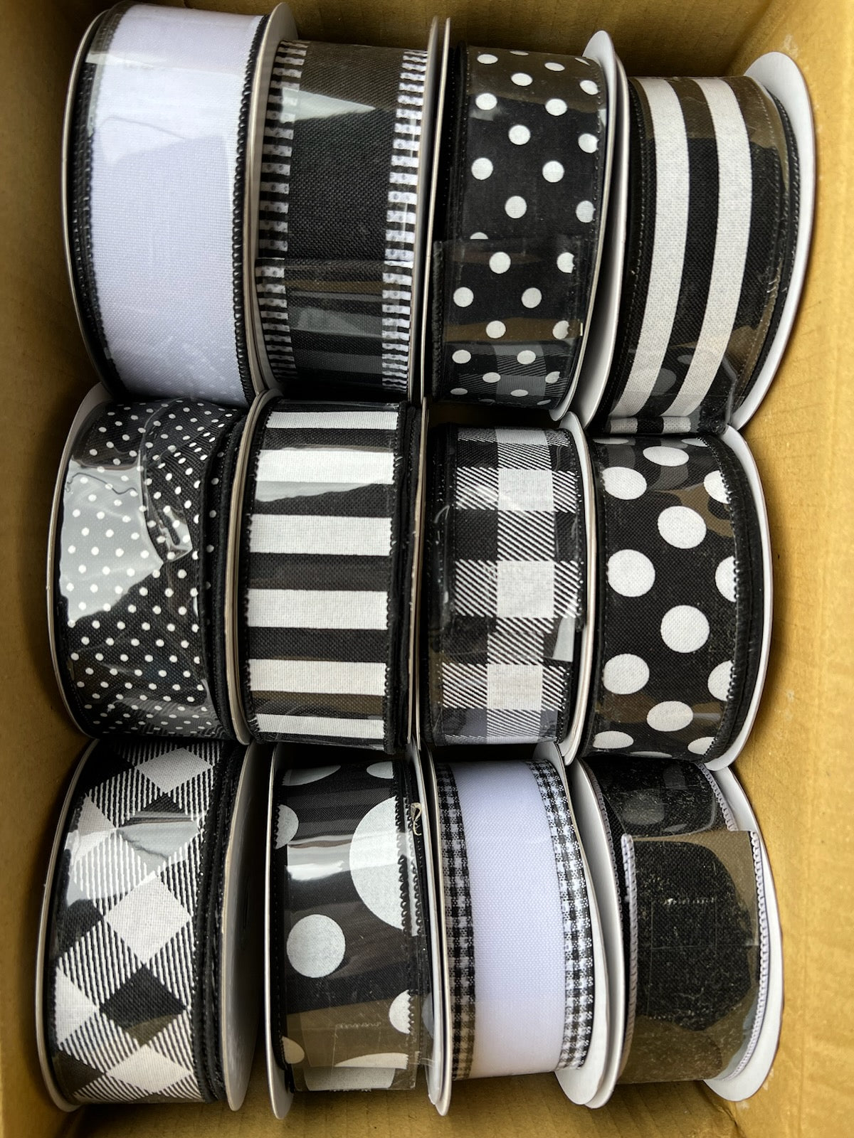 Ribbon Assortment | 1.5" Black and White - Designer DIY