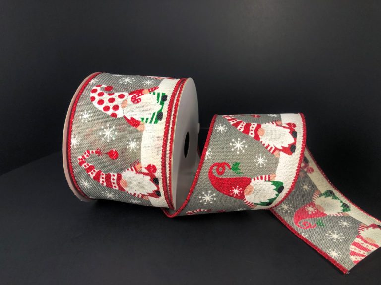 2.5" Christmas Gnome Ribbon - Designer DIY