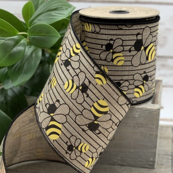 4" Bumble Bee DESIGNER Ribbon - Designer DIY