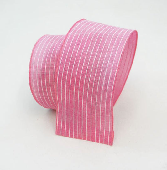 4" Pinstripe DESIGNER Ribbon | Pink - Designer DIY