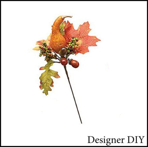 Fall Gourd Pick | Berries & Acorns - Designer DIY