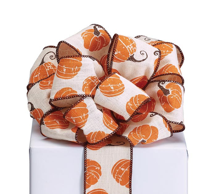 2.5" Fall Pumpkin Ribbon | 20 YARDS - Designer DIY