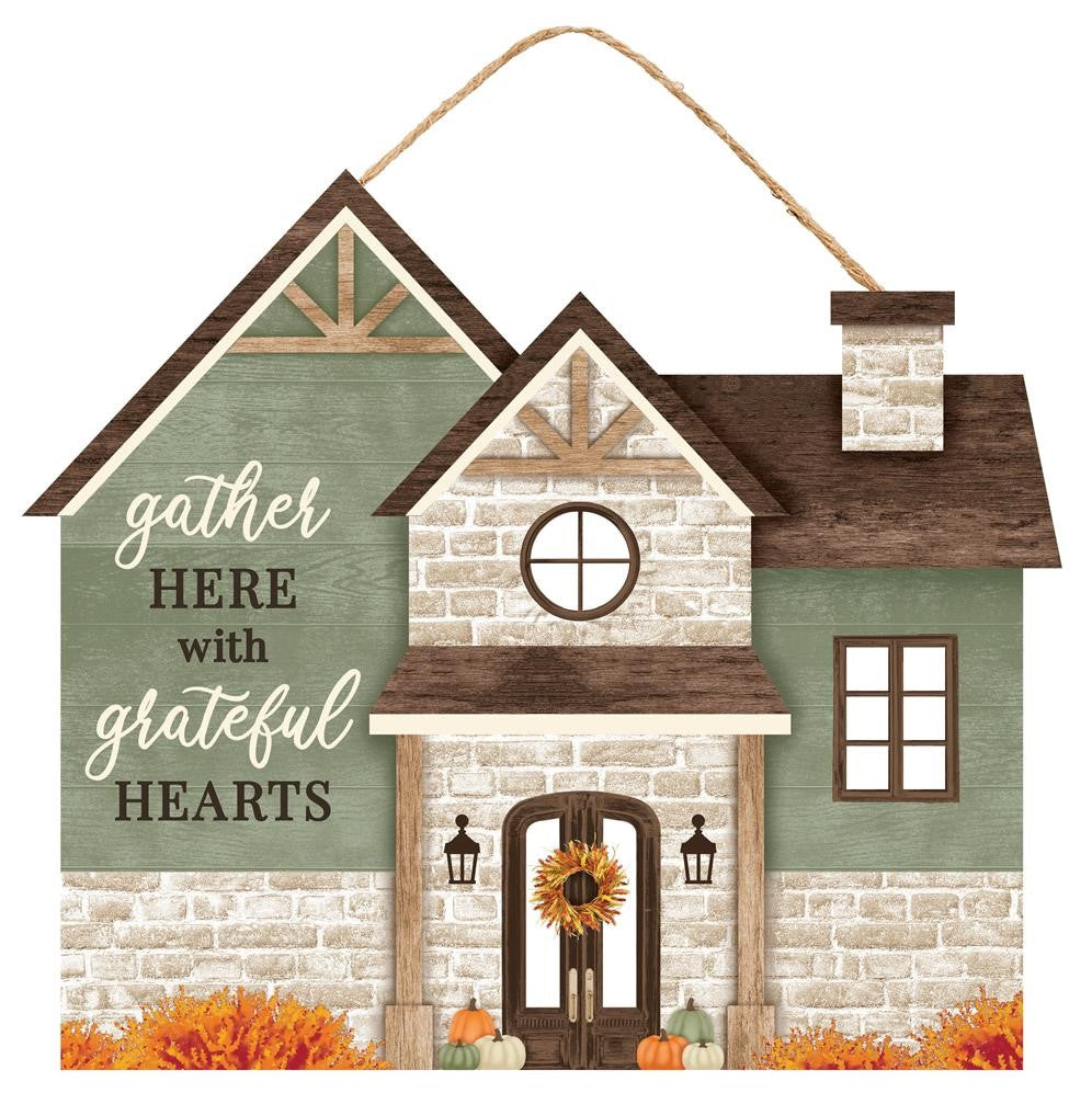 Gather Here with Grateful Hearts Sign - Designer DIY