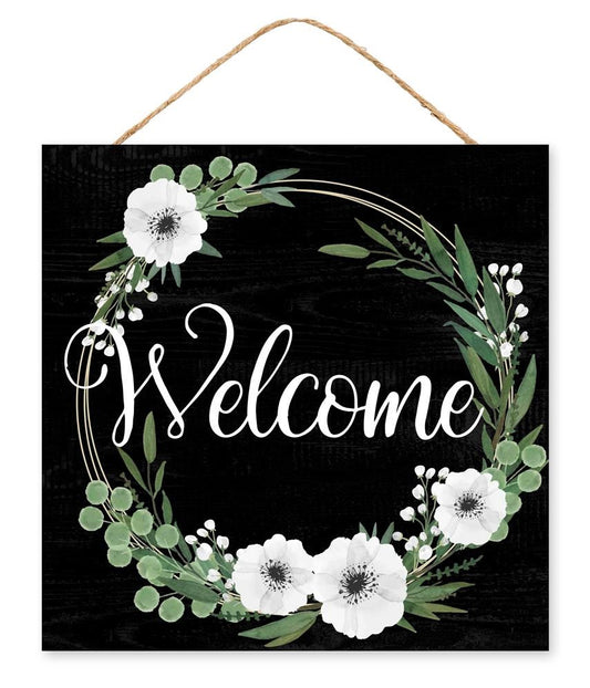 Welcome Floral Wreath Sign - Designer DIY
