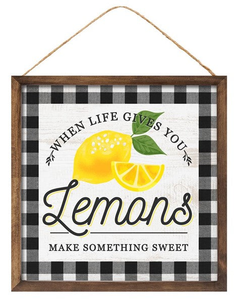 Lemon Buffalo Check Sign - Designer DIY